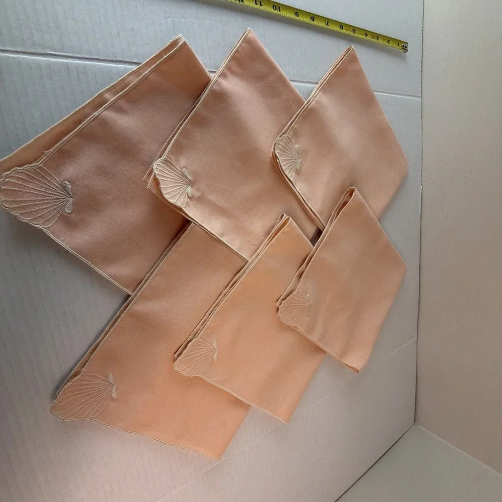 Vintage Pink Linen Blend Napkins Set of 6 Dinner Table Linens Cottage Barbiecore